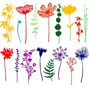 17 Pieces Wildflower Metal Cutting Dies 3D Flower Dies Flower Shape Embossing Scrapbooking Cuts Stencil Leaves Embossing Stencil for DIY Scrapbooking Card Making(Classic Style)