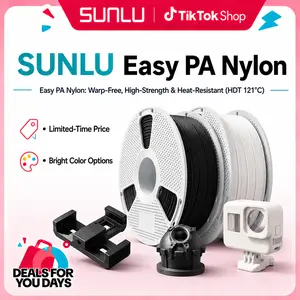 SUNLU Easy Nylon (E-PA) Mechanical 3D Printer Filament, 1KG – No Warping, High Strength, 121°C Heat Resistant, Smooth Printing, UV & Moisture Shielding – Ideal for Functional & Industrial Parts