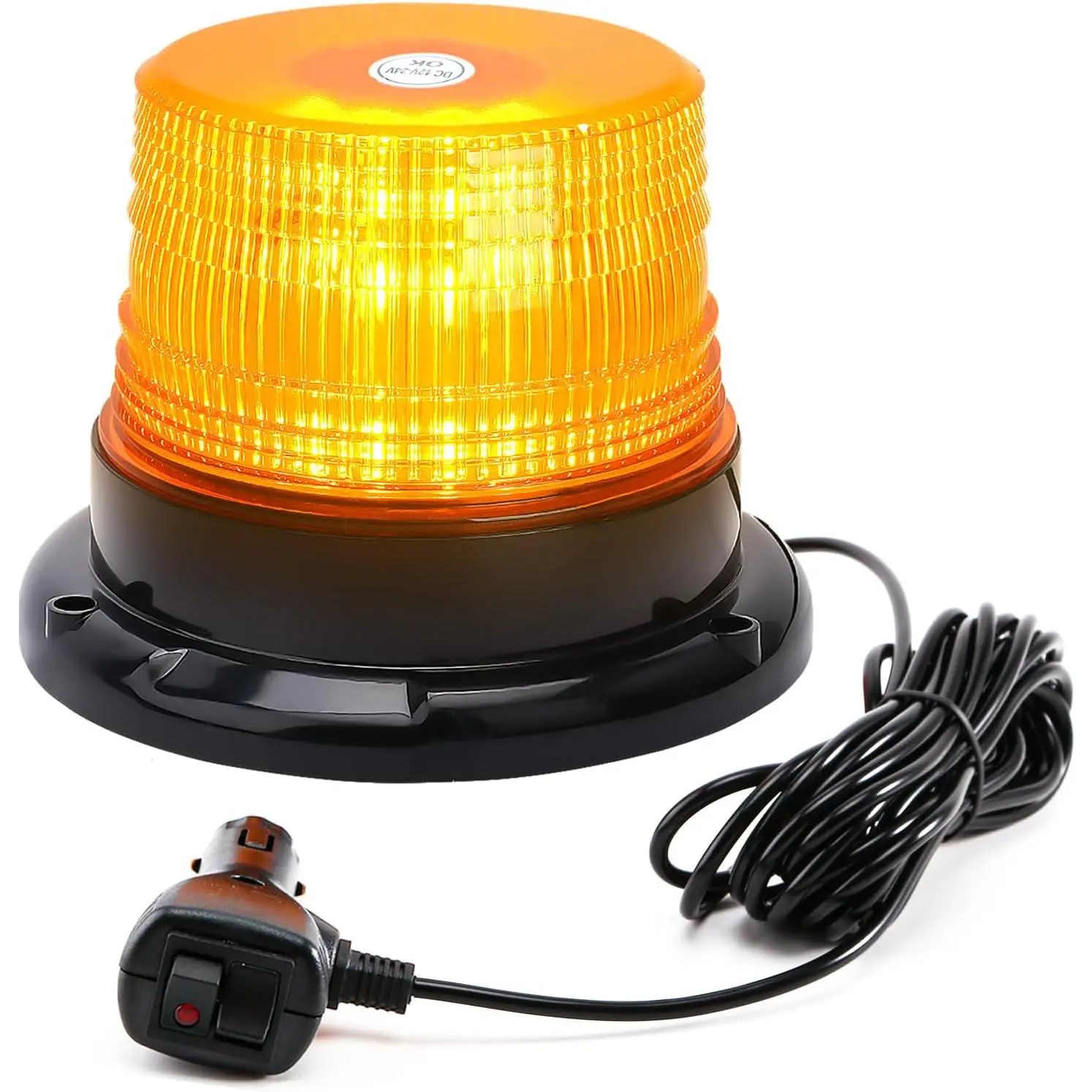 Amber LED Warning Strobe Flasher Beacon Lights with Magnetic Base, 12-24V Mini Safety Light Bar for Car Trucks, Vehicles, Warning Lights, Led Lights