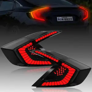 OKSIWA Sequential LED Tail Lights Compatible with Honda Civic 10th Gen Sedan 2016-2021, Not for Hatchbacks, Starting Animated Tail Light Assembly, Parking Light, Brake Turn Signal Lights, Reverse Lights
