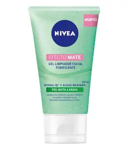 Purifying Facial Cleansing Gel Efecto Mate for combination to oily skin. Enriched with Hydra IQ and Seaweed. Exfoliating Cleanser Matte