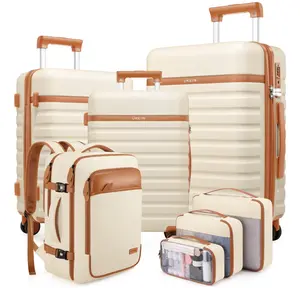UKEIN Unisex 7-Piece Luggage Set - Modern TSA-Friendly, Scratchproof, High-Strength Lock ABS+PC Hardshell Carry-On with Double Wheels, Adjustable Handle, Travel Duffel Bag for Travel, School, Luggage Sets