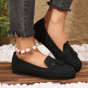 Women's Rubber Loafers - Slip-On, Non-Slip Flats, Comfortable Footwear for Business, Work, Office Walking - All-Season Women's Shoes, Walking Shoes, Shoes For Women