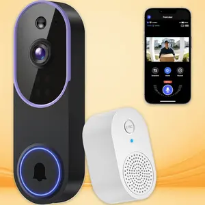 1080P Wireless Video Doorbell Camera, Smart Outdoor Surveillance Cam, FHD Live View, Cloud Storage, AI Human Detection, Instant Alert, Night Vision, Two Way Audio, 2.4G WiFi Only (Purple)