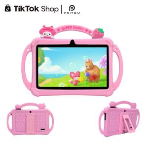 [SummerWins] PRITOM Kids Tablet 7 inch Android 13 IPS HD Screen with Protective Case Parental Control Dual Cameras Pre Installed Educational Apps Ideal for Boys Girls Pink Blue Best Kids Gift #DealsForYouDays