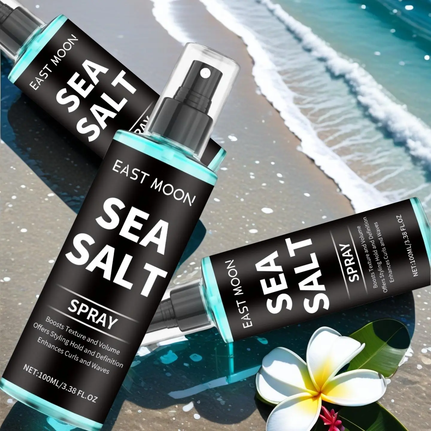 Sea Salt Curling Texture Spray 100ML/3 Bottles, Texturizing Product, Natural Ingredients for Bouncy Curls, Non-Harmful Curly Haircare Hair Styling Spray, Curly Hair Products