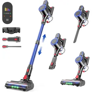 Self-Standing Cordless Vacuum Cleaner - 45kpa, 500W Powerful Suction for Pet Hair, 50Min & 8-in-1 Handheld Cordless Vacuum | HEPA Filter with LED Display | For Carpets, Floors & Car | Wall Mountable