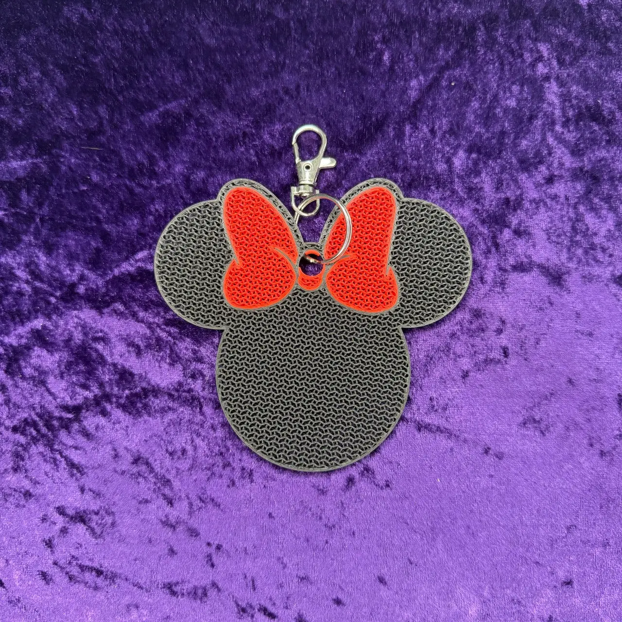 Minnie "Red Bow Mouse"-Inspired 3D Printed Pin Keychain