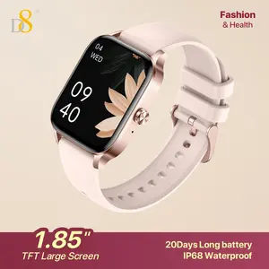 D8 Smart Watch 1.85 Inch HD Screen, 100+ Sports Modes, Ip67 Waterproof, Sleep Monitor, Step Counter, Calorie Calculator, Android iOS Compatible