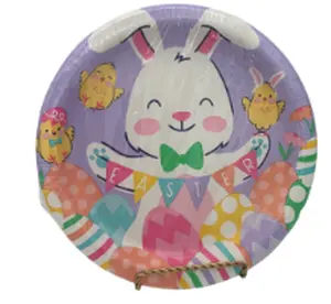 Spring Easter Chicks Round Dessert Plates 7in 12ct