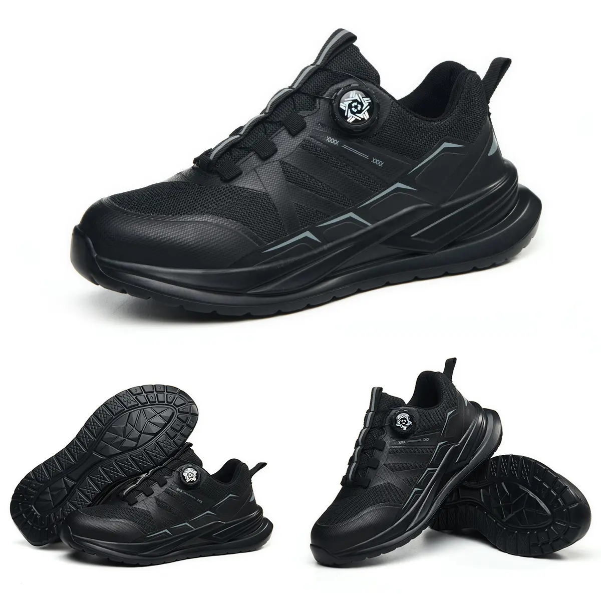 Steel-toe safety shoes with anti-shattering design; puncture-resistant work shoes; lightweight, breathable industrial construction sports shoes; men’s non-slip, shock-absorbing safety shoes; men’s four-season safety shoes with a convenient buckle; work sh