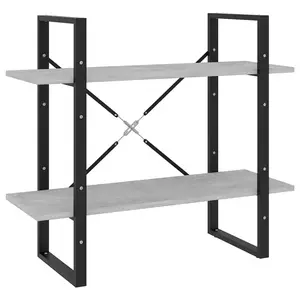 vidaXL Bookshelf, 2-Tier Book Cabinet Bookcase, Wall Bookshelf for Living Room, Shelving Unit, Modern Style, Sonoma Oak Engineered Wood 806451