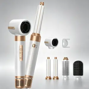 7-in-1 Negative Ion Hot Air Hair Dryer Comb with Coiler, Festive & Home Party Gift