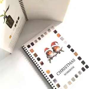 Watercolor Workbook Set, 12 Patterns Per Book, 2 Themes, Beginner Drawing Practice, Creative Coloring Book, Non-Transparent Colors