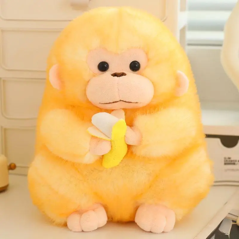 Cute Kawaii Huggable Size Non-Woven Golden Monkey Stuffed Plush Toy - Banana-Holding Animal Pillow, 23-40cm Unisex Animals & Nature Themed Birthday Gift