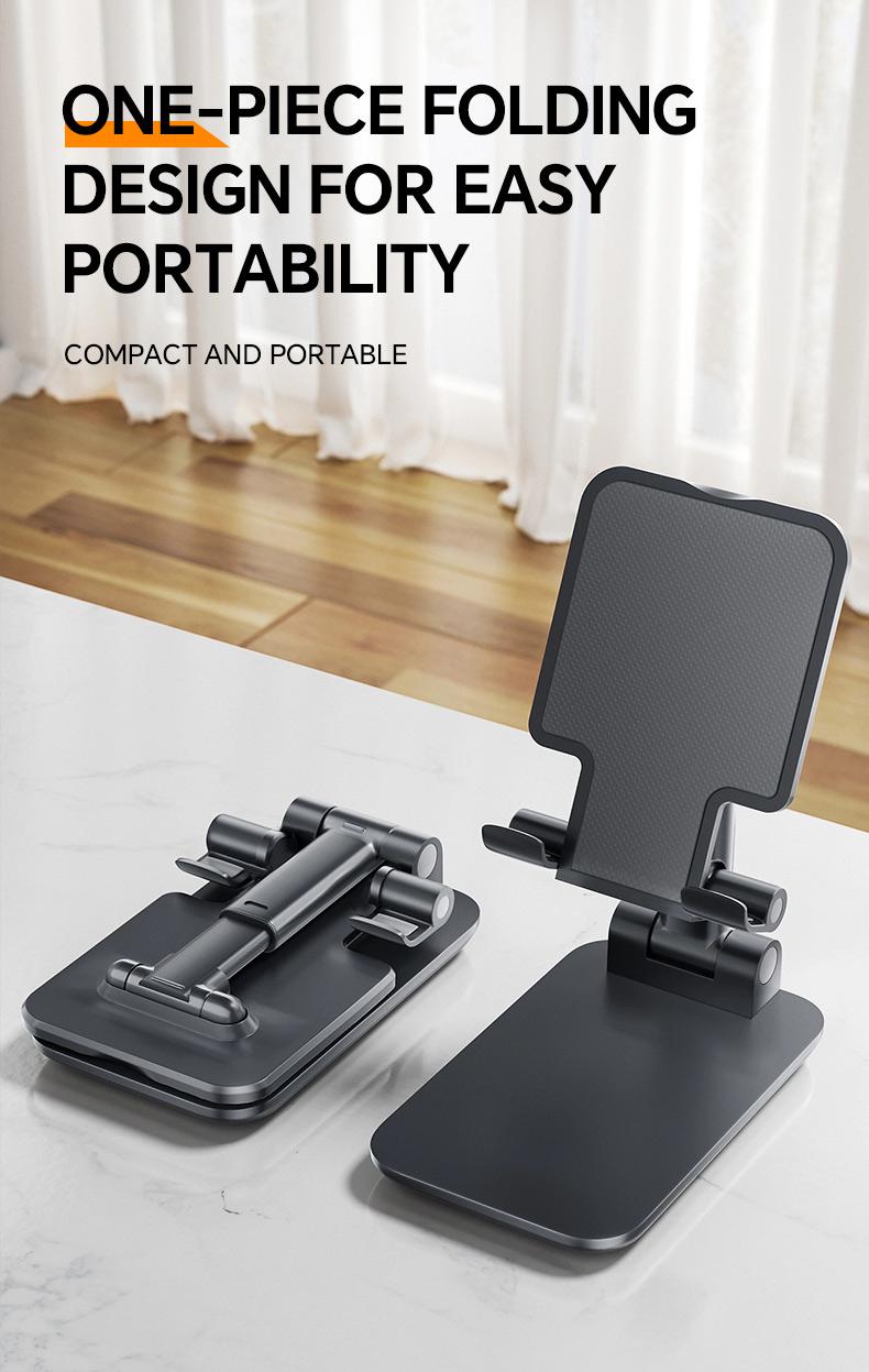 Universal Foldable Phone Stand, Adjustable Angle Desktop Cellphone Holder, Stable & Portable for All Phones