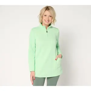 Denim & Co. Active Regular Jacquard Quarter Zip Tunic