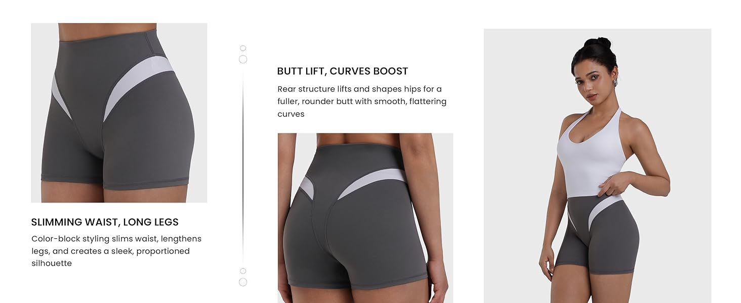 Sunzel Colorblock Women’s Biker Shorts, High Waist, Tummy Control — Ultra-Soft, Squat-Proof, Seamless Front, Workout Spandex Shorts