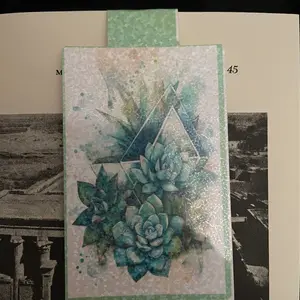 Green flower magnetic bookmark