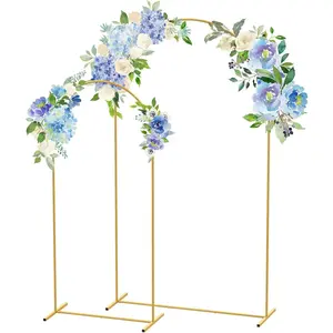 Arch Backdrop Stand Garden Arch Decoration Set of 2 Metal Arch Stand for Graduation Ceremony Garden Floral Birthday Party Round Balloon Banners