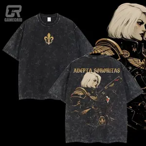 Retro Limited Vintage Adepta Sororitas - Sisters of Battle Warhammer 40K Collection Game Washed Tee Game Washed Lightweight TSHIRT, Gift For Game Fan