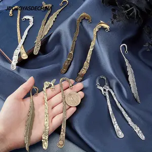 20pcs/40pcs Mix Styles Hook Bookmarks Findings Metal Bookmark Hairpin Stripe Hook Vintage Bookmark Clip for Crafting Jewelry Making Charms Findings Accessories, Mixed Color