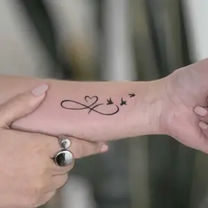 2 sheets Waterproof and sweat-proof temporary herbal tattoo stickers lines outline love bird migration temporary tattoo stickers suitable for fashion people