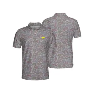 Mens Driftwood Camo Polo Shirt Short Sleeve Golf Fishing Outfit