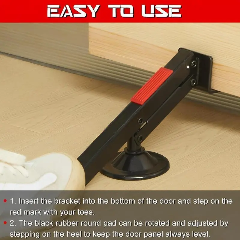Wooden Door Installation Tool, Foot-Powered Door Lifter, Heavy Duty Lever Device, Ideal for Moving Large Objects, Essential DIY Tool