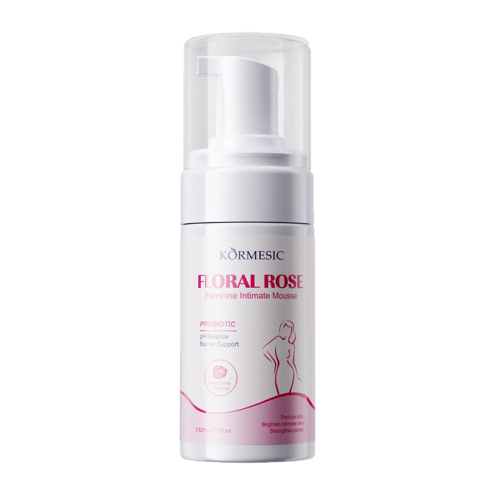 KORMESIC Rose Probiotic Feminine Mousse – Hydrating Foaming Wash for Sensitive Skin & Daily Comfort