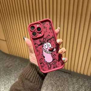 Funky Courage the Cowardly Dog Doodle Phone Case,for iPhone 16 15 14 13 12 11 17Pro Max,for Samsung S25 S24 S23 S22 Ultra,Gifts For Fans Men Women, Phone Accessories