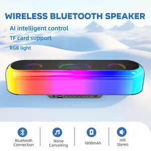 YANUQIA Portable Bluetooth Speaker - 24W Loud Stereo, 24H Playback, USB Type-C Charging, Mobile Compatibility, AUX Input, TF Card Support, RGB Rhythm Lights - for Outdoor, Home Use, Father’s Day Gift