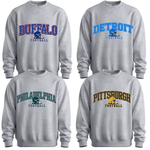FOOTBALL GAME DAY Sweatshirt - ALL Teams! Sport Grey Crewneck Pullover S-3XL. Choose Your Favorite City: LA, New York, Dallas, Miami & More. Perfect Gameday Fan Wear & Tailgate Gift.