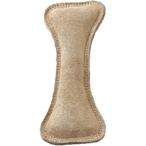 212 MAIN Ethical Dura-Fused Bond Leather Bone-Shape Dog Chew Toy - Brown, 7 in (Model 4434)