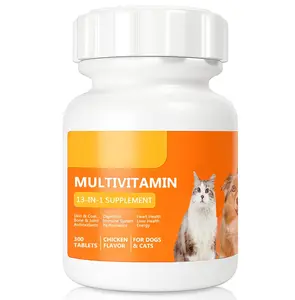 13-in-1 Multivitamin Tablets for Dogs & Cats | 300 Count – Skin, Coat, Digestion & Immune Support