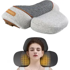 Non-Neck Massager Pillow with Heat for Pain Relief Deep Tissue, Cervical Neck Pillow with Traction Massager,Light Grey