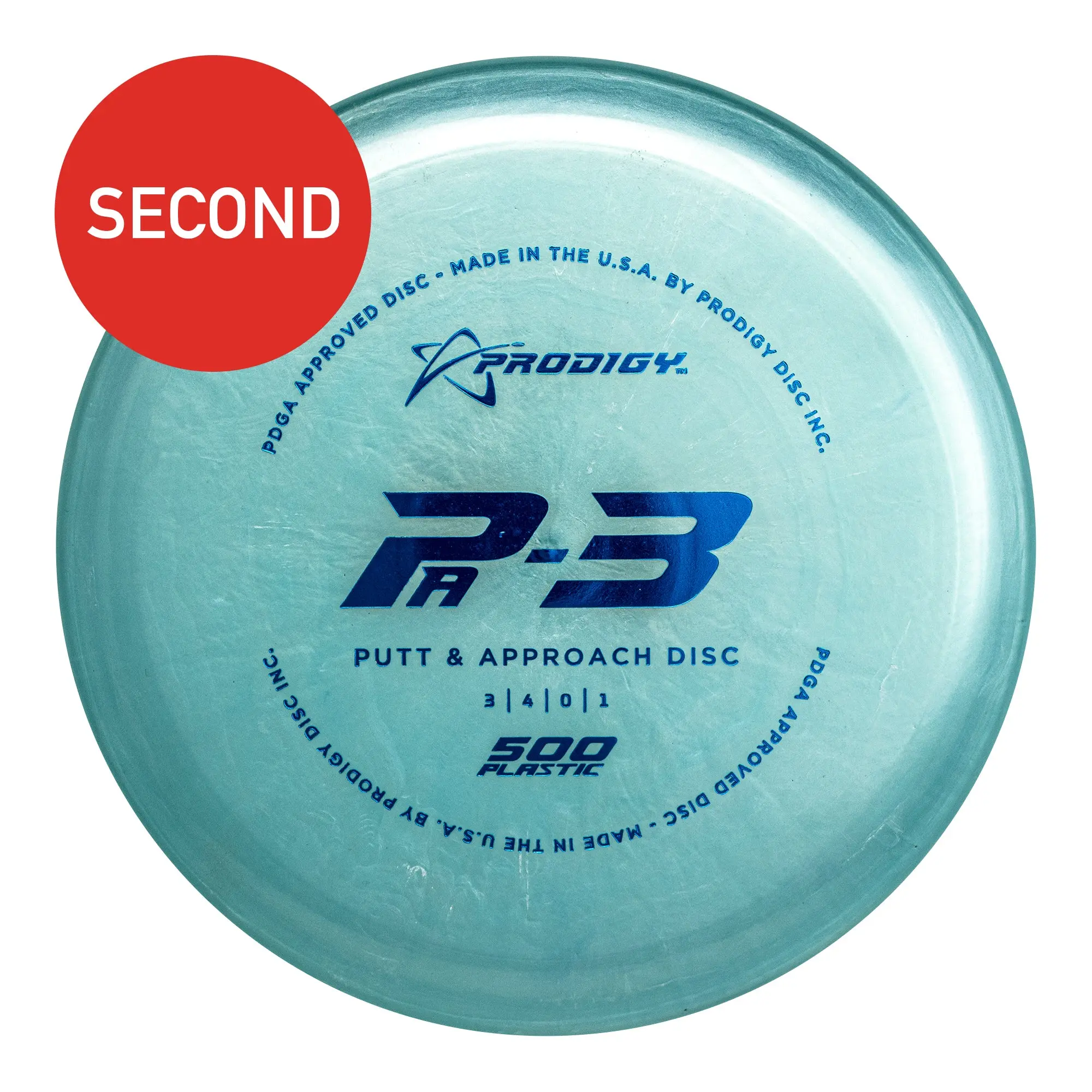 PA-3 500 Plastic Disc Golf Putt & Approach Disc - Stable, Beaded Rim, Laser Straight Flight Path, Factory Second, Pearlescent Finish, 170-174G