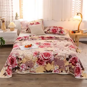 Floral Print Blanket, 1 Count Soft Comfortable Warm Throw, Air-conditioned Room Blanket, Warm Nap Blanket for Home & Office, Rose Flower Blanket