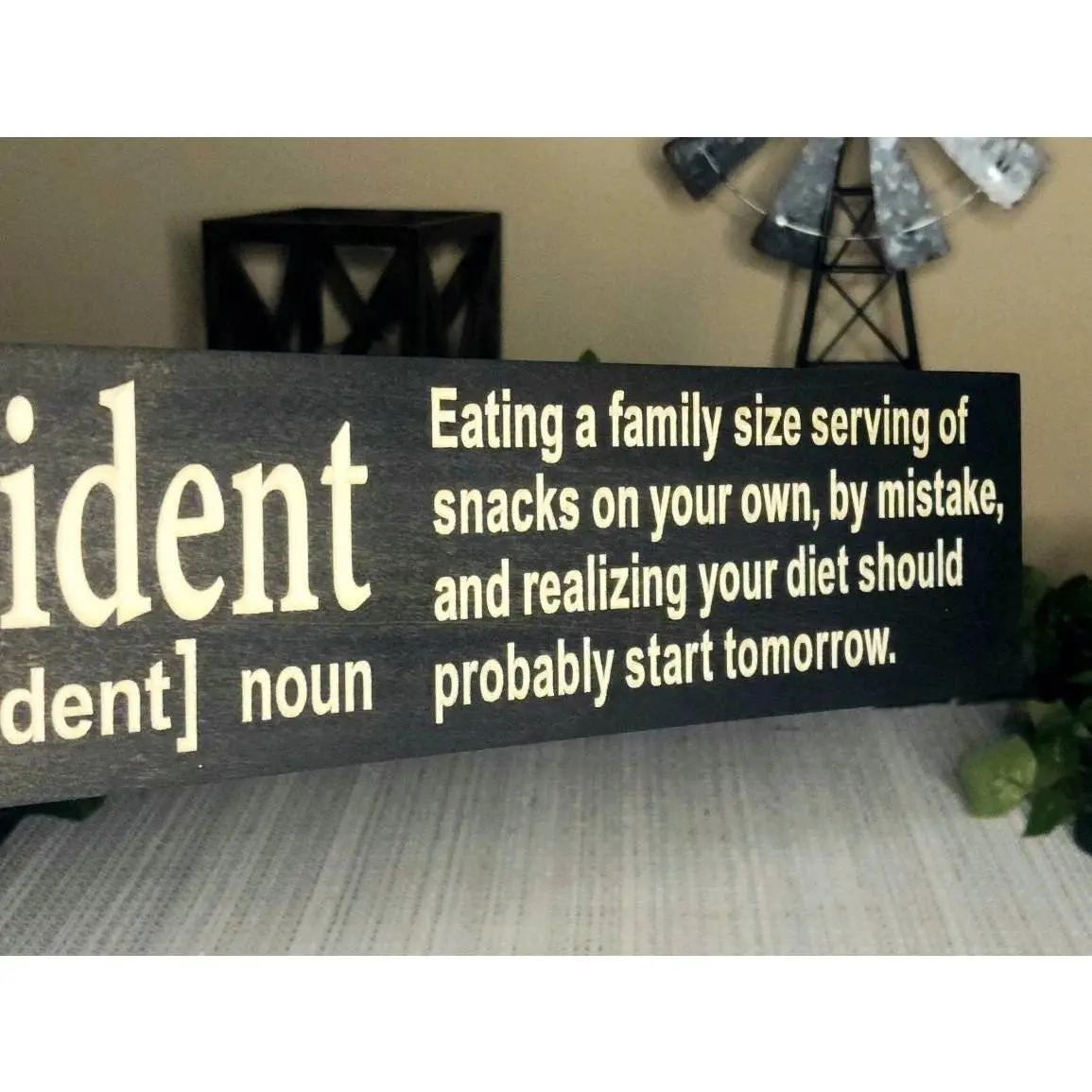 Funny Snaccident Wood Sign - Hand-Carved Solid Pine Home Decor, Kitchen Pantry Wall Decoration, Snack Lovers' Room Accent Gift