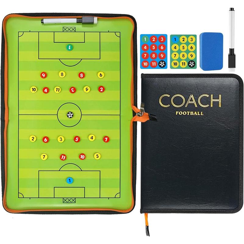 Soccer Coaching Board,  Soccer Tactics Strategy Board, Erasable Coaches Clipboard with  and Marker Pen,   Equipment for Teaching and  Plan