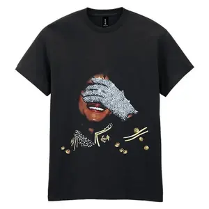 MeJend Printed Tshirt for Men, 250gsm Heavyweight Fabric, Cotton Short-Sleeve, Unique Graphic tee unisex casual heavyweight classic shirt Streetwear Top Black White Crewneck Breathable