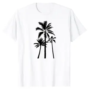 Comfortable Women’s Short-Sleeve Tee with Classic Coconut Tree Silhouette Print