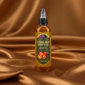 100% Unrefined Batana Oil Set from Honduras Fuller Thicker Hair for Women & Men Silky Conditioning Frizz Control Color Care Damaged Healthier