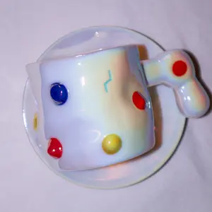 Fantasy Rivet Series Handmade Ceramic Cup & Saucer