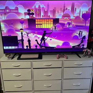 RaybeeFuniture 55" Long Dresser for Bedroom with 12 Fabric Drawers, Entertainment Center for 60 inch TV Dressers & Chests of Drawers, Large Storage Organizer for Closet, Living Room, Metal Frame, Wood Top