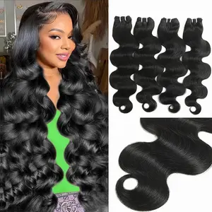 12A Body Wave Bundles Human Hair 14-30 Inch LooseDeep Wave Human Hair Bundles 100% Unprocessed Brazilian Virgin Hair 3/4 Straight Bundles weave for Black Women Natural Color