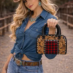 Red & Black Diamond Floral Tote – Western Gurl Boutique