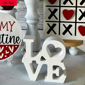 Classic Love Sign Heart Plaque Decorative Multifunctional Home Kitchen Decoration, Valentine's Day Wedding Wall Art, Holiday Desktop Ornament