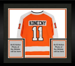 Framed Travis Konecny Philadelphia Flyers Autographed Orange Fanatics Breakaway Jersey - Fanatics Authentic Certified