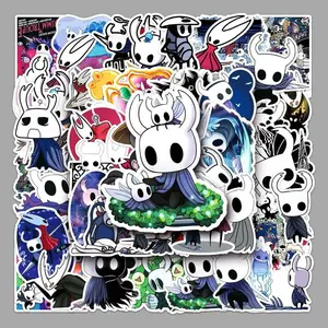 50pcs Cartoon Hollow Knight Stickers for Kids, Vinyl Waterproof Decal for Water Bottle Laptop Toy Sticker for DIY Decorate Bumper Phone Hard Hat Kids Teens Gifts (Hollow Knight)